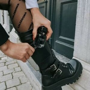Zara lace up knee high boots w pocket
